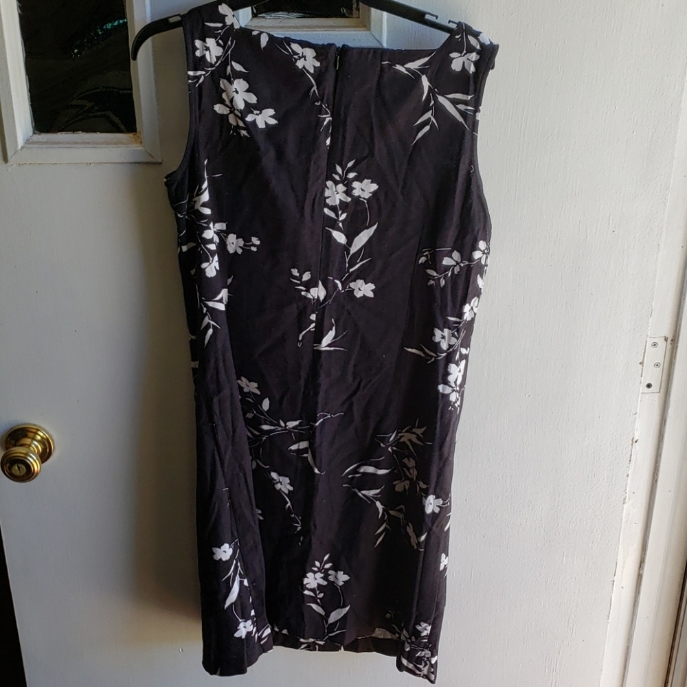 Expressions sz 12 black and white floral dress
